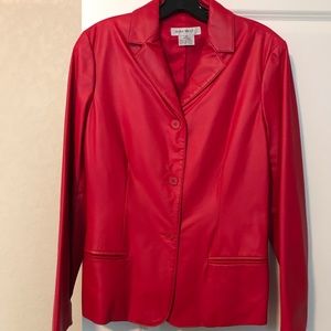 Nine West Red Leather Blazer